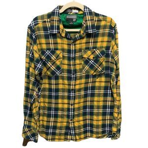 BILLABONG Yellow Flannel Long Sleeves Button Up Shirt
